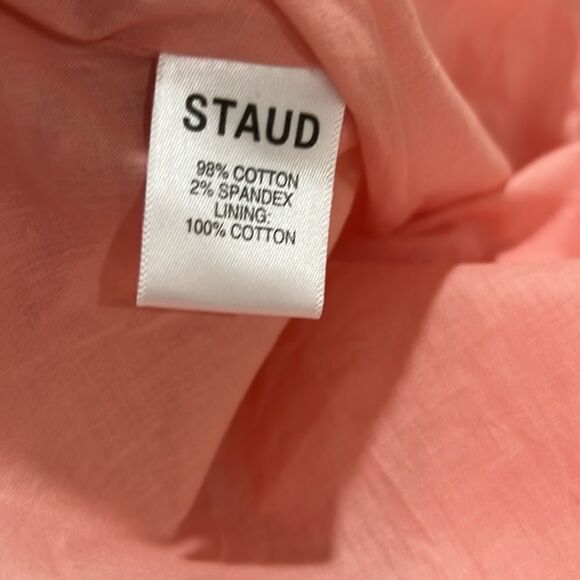 Staud Elio mini dress in grapefruit Size 10 NWT - Picture 14 of 15